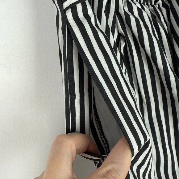 Zara Collection Striped Pull On Cropped Tie Waist Poplin Pants Size XS EUC - Picture 5 of 11